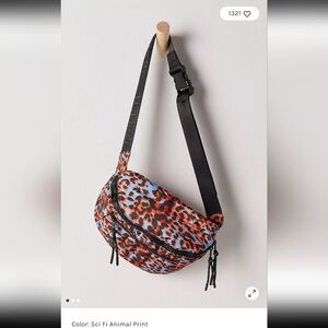 Free People Quilted sling bag. NWT. Sci fi animal Print Leopard Fp Movement